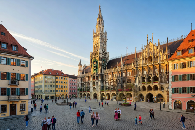 Bavarian architecture and Munich historic city center